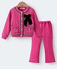 Kookie Kids Full Sleeves Party Top & Bottom Set with Bow Applique - Fuschia