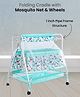 Onyx Baby Cradle with Mosquito Net & Wheel - Sea Green| Soft Mattress| Wheels with Lock| Easy to Assemble - Sea Green