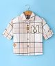 Little Kangaroos 100% Cotton Knit Full Sleeves Collar Neck Checks Shirt with Alphabet Embroidered - Baby Pink