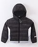 Little Kangaroos  Full Sleeves Hooded Padded Jacket - Black