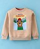 Little Kangaroos Cotton Full Sleeves Sweatshirt with Bear Embroidery - Fawn
