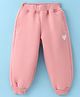 Little Kangaroos Cotton Full Length Fleece Pant Heart Print - Pink