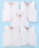 Babyhug 100% Cotton Woven Sleeveless Front Open Solid Color Jhabla Pack of 5- White