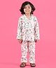 Polka Tots Cotton Woven Full Sleeves Animal Printed Night Suit  - Peach