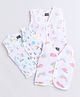 Polka Tots Pack Of 3 Cotton Sleeveless Bird Printed Jhablas - White