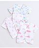 Polka Tots Pack Of 3 Cotton Half Sleeves  Bird Printed Jhablas - White
