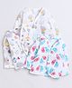 Polka Tots Pack Of 3 Cotton Full Sleeves Elephant Printed Jhablas - White