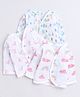 Polka Tots Pack Of 3 Cotton Full Sleeves Bird  Printed Jhablas - White