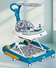 Mee Mee 360° Baby Activity Walker For 7 Level Adjustable Height, Musical Detachable Toy Bar & Light | Parental Push Handle, Anti-Rollover Folding Walker for Kids-Blue