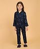 Piccolo Rayon Woven Full Sleeves Deer Printed Night Suit - Blue
