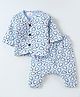 Mom's pet Cotton Woven Full Sleeves Penguin Printed Coordinating Shirt & Pajama Set - Blue