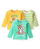 Babyhug Cotton Knit Full Sleeves T- Shirt with Bear Print Pack of 3 - Multicolor