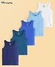 Honeyhap Premium Cotton Elastane Single Jersey Sleeveless Vests with Bio Finish Pack of 5 - Multicolour
