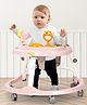 Baybee Elzo Baby Walker for Kids, Foldable Round Kids Walker with 2 Height & 4 Seat Adjustable | Activity Walker for Baby with Musical Toy Bar & Light (Pink)