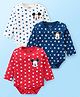 Babyhug Disney Interlock Knit Full Sleeves Onesies With Mickey Mouse Graphics Pack of 3 - Red White & Navy Blue