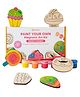 Shumee Paint Your Own Dessert Magnetic Art Kit - 6 wooden magnets, 6 colors and a brush.