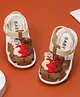 Yellow Bee Rubber Teddy Bear Detailed Sandals -Brown & Beige