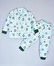 Kiwi 100% Cotton Woven Full Sleeves Animals Printed Coordinating Night Suit - Green