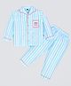 Kiwi 100% Cotton Full Sleeves Striped Printed Night Suit Set - Sky Blue