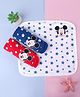 Babyhug Disney Interlock Knit Wash Cloth With Mickey Mouse Graphic Pack of 3 L 28 x B 28 cm - White Blue & Red