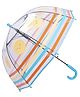 CHAATEWALA Striped & Sun Printed Dome Shaped Transparent Umbrella - Multi Colour