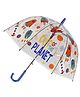CHAATEWALA Space Theme Printed Dome Shaped Transparent Umbrella - Multi Colour