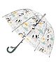 CHAATEWALA Panda & Clouds Printed Dome Shaped Transparent Umbrella - Multi Colour