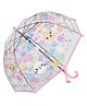 CHAATEWALA Cat & Flower Printed Dome Shape Transparent Umbrella - Multi Colour