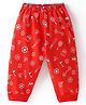 Taeko Looper Knit Full Length Lounge Pant with Sports Theme Print - Red