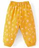 Taeko Looper Knit Full Length Lounge Pant with Sports Theme Print - Mustard
