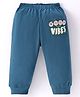 Taeko Looper Knit Full Length Lounge Pant with Text Print - Blue