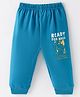 Taeko Looper Knit Full Length Lounge Pant with Text Print - Blue