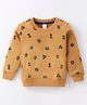 Taeko Looper Knit Full-Sleeves T-Shirts Numeric Print - Yellow