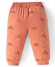 Taeko Single Jersey Knit Full Length Lounge Pant with Puppy Print - Peach