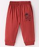 Taeko Single Jersey Knit Full Length Lounge Pant with Astronaut  Print - Red