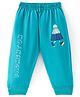 Taeko Single Jersey Knit Full Length Lounge Pant with Badminton Theme Print - Teal Blue