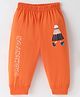Taeko Single Jersey Knit Full Length Lounge Pant with Badminton Theme Print -Orange
