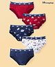 Honeyhap Premium Cotton Elastane Single Jersey Printed Briefs with Bio Finish Pack of 5 - Multicolour