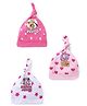 Babyhug Disney  Caps Minnie Mouse & Friends  Graphic With Knot Detailing  Pack of 3 - Pink & White