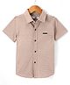 Kookie Kids Woven Half Sleeves Striped Shirt - Khaki