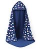 Doodle Poodle 100% Cotton Knit Hooded Alphabet Print Bath Towel L 83 x B 82 cm - Navy Blue