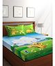 Pokemon Double Bed Sheet With 2 Pillow Covers - Green