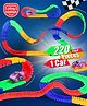 Play Nation Premium 220 Pcs Glow in Dark Car Race Track Set| 1 LED Lights Racing Car with 220 Pcs Twisted, Flexible and Bendable 4 Feet Glow Track Set for 3-6 Years Kids| Gifting Toy| BIS Certified