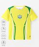 Pine Active Knitted Half Sleeve Brazil Football T-Shirt - Yellow