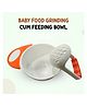 ZIKKU Baby Food Grinding and Feeding Bowl Set - Portable Masher & Serving Bowl for Baby - Red