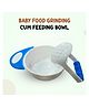 ZIKKU Baby Food Grinding and Feeding Bowl Set - Portable Masher & Serving Bowl for Baby - Blue