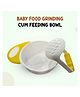 ZIKKU Baby Food Grinding and Feeding Bowl Set - Portable Masher & Serving Bowl for Baby - Yellow