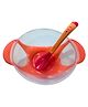 ZIKKU Baby Spill-Proof Silicone Suction Bowl Set with Snap-On Temperature-Sensitive Spoon and Lid - Red