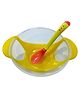ZIKKU Baby Spill-Proof Silicone Suction Bowl Set with Snap-On Temperature-Sensitive Spoon and Lid -Yellow