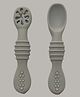 Zikku First Stage Self-Feeding Training Spoons, BPA Free, Gum Friendly 6M+, Led Weaning Silicone Spoons, Set of 2-Grey